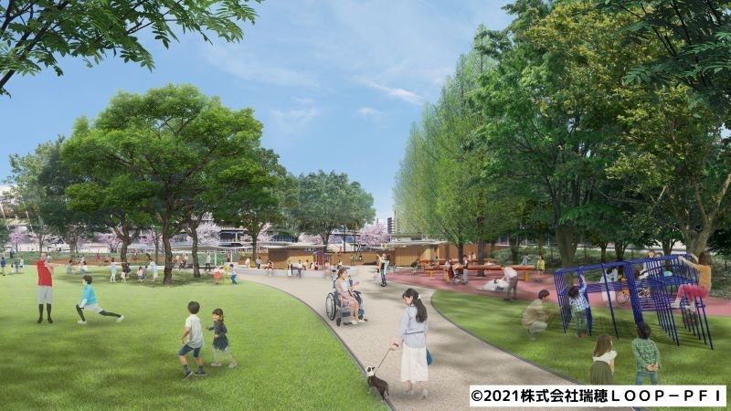 3,500㎡を超える芝生広場が整備される「南児童園」※イメージ